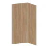Vente-unique Lot de 2 panneaux muraux de douche effet bois en aluminium avec profilés - L90 x L120 x H210 cm - ENEKO- Panneau Mural De Salle De Bains