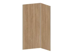 Vente-unique Lot de 2 panneaux muraux de douche effet bois en aluminium avec profilés - L90 x L120 x H210 cm - ENEKO- Panneau Mural De Salle De Bains