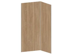 Vente-unique Lot de 2 panneaux muraux de douche effet bois en aluminium avec profilés - L90 x L120 x H210 cm - ENEKO- Panneau Mural De Salle De Bains