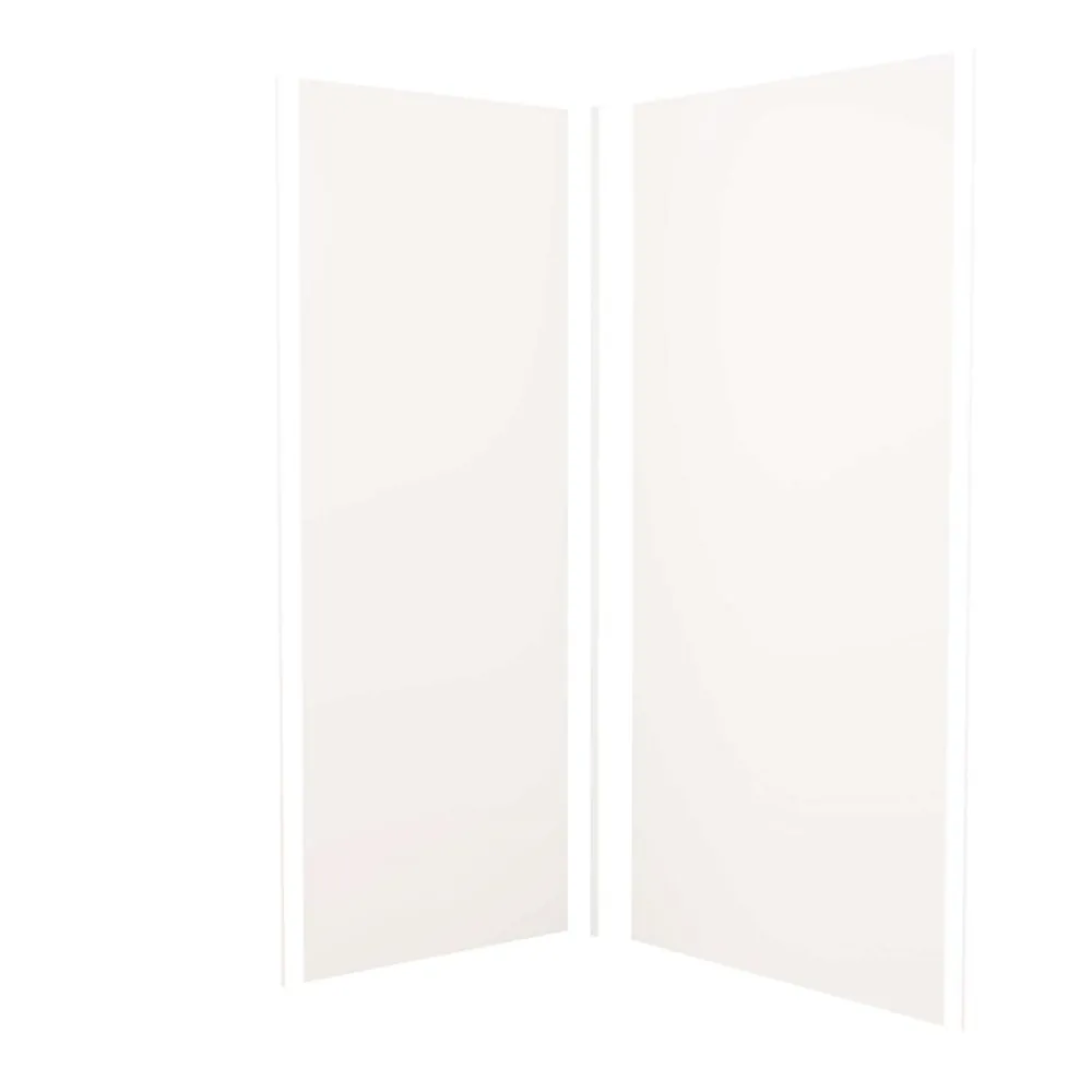 AICA Sanitaire Lot de 2 panneaux muraux de douche blanc mural aluminium avec 3 profiles - L.100 x L.120 x H.210 cm - Étanche,facile à nettoyer- Panneau Mural De Salle De Bains
