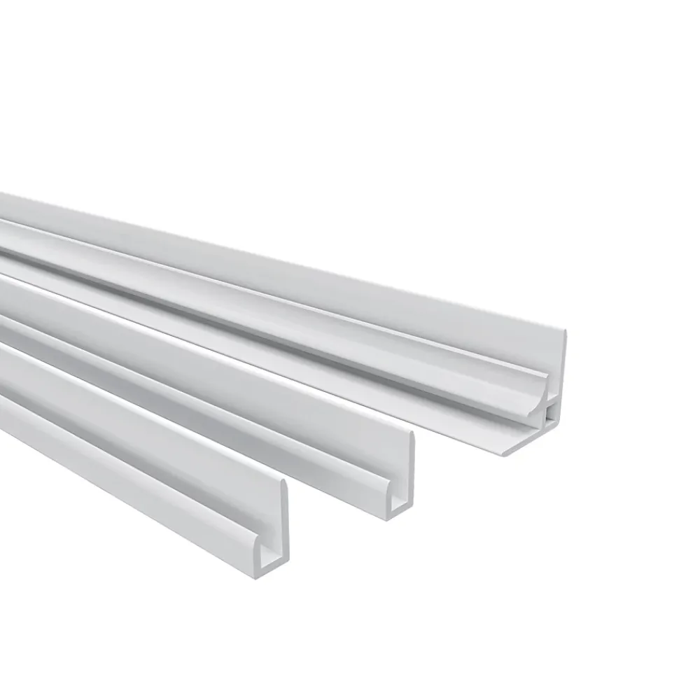 AICA Sanitaire Lot de 2 panneaux muraux de douche blanc mural aluminium avec 3 profiles - L.100 x L.120 x H.210 cm - Étanche,facile à nettoyer- Panneau Mural De Salle De Bains