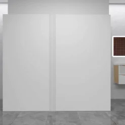 AICA Sanitaire Panneau Mural De Salle De Bains<Lot de 2 panneaux muraux de douche blanc mural aluminium avec 1 profile - L.100 x L.120 x H.210 cm - durable et facile à nettoyer