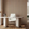AICA Sanitaire Lot de 2 Panneaux Muraux Décoratifs Acoustiques Bois MDF 240x60cm Chêne foncé AntiBruit, Facile à Poser- Panneau Décoratif En Bois