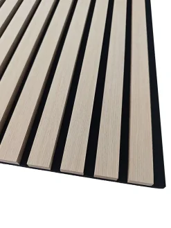 AICA Sanitaire Lot de 3 Panneaux Muraux Décoratifs Acoustiques Bois MDF 240x60cm chêne naturel AntiBruit, Facile à Poser- Panneau Décoratif En Bois