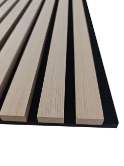 AICA Sanitaire Lot de 3 Panneaux Muraux Décoratifs Acoustiques Bois MDF 240x60cm chêne naturel AntiBruit, Facile à Poser- Panneau Décoratif En Bois