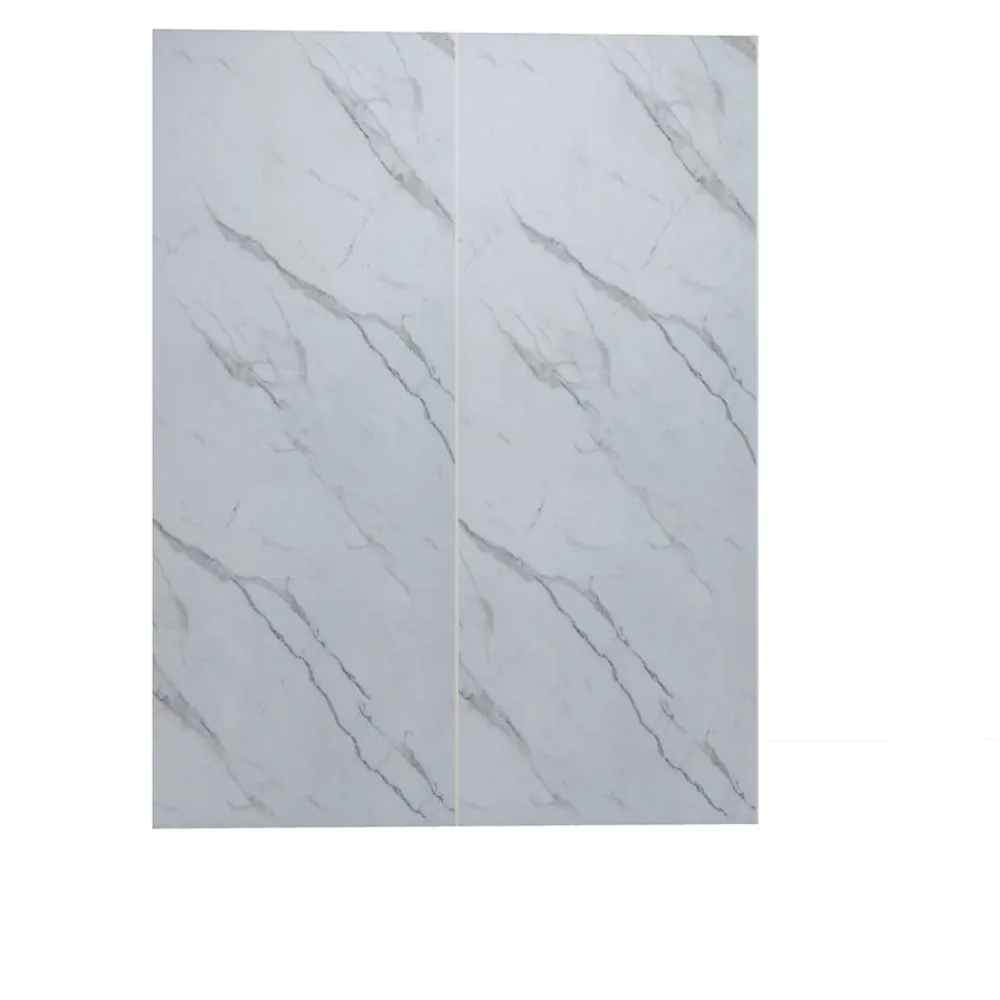 AICA Sanitaire Lot de 2 panneaux muraux de douche effet Marbre en Aluminium avec 1 profilés,L120xL120xH210cm ,Protection murale,Antimoisissure- Panneau Mural De Salle De Bains