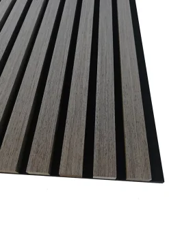 AICA Sanitaire Panneau Décoratif En Bois<Lot de 3 Panneaux Muraux Décoratifs Acoustiques Bois MDF 260x30cm Chêne grisé AntiBruit, Facile à Poser