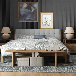 AICA Sanitaire Panneau Décoratif En Bois<Lot de 2 Panneaux Muraux Décoratifs Acoustiques Bois MDF 240x60cm Chêne grisé AntiBruit, Facile à Poser
