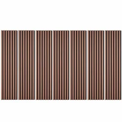 Decoon Panneau Tasseau Bois<Lot de 7 Panneaux muraux tasseaux bois 120 x 30 x 1,9 cm - Pack tête de lit - Lamelles terracotta / feutrine noir - 2,52m²