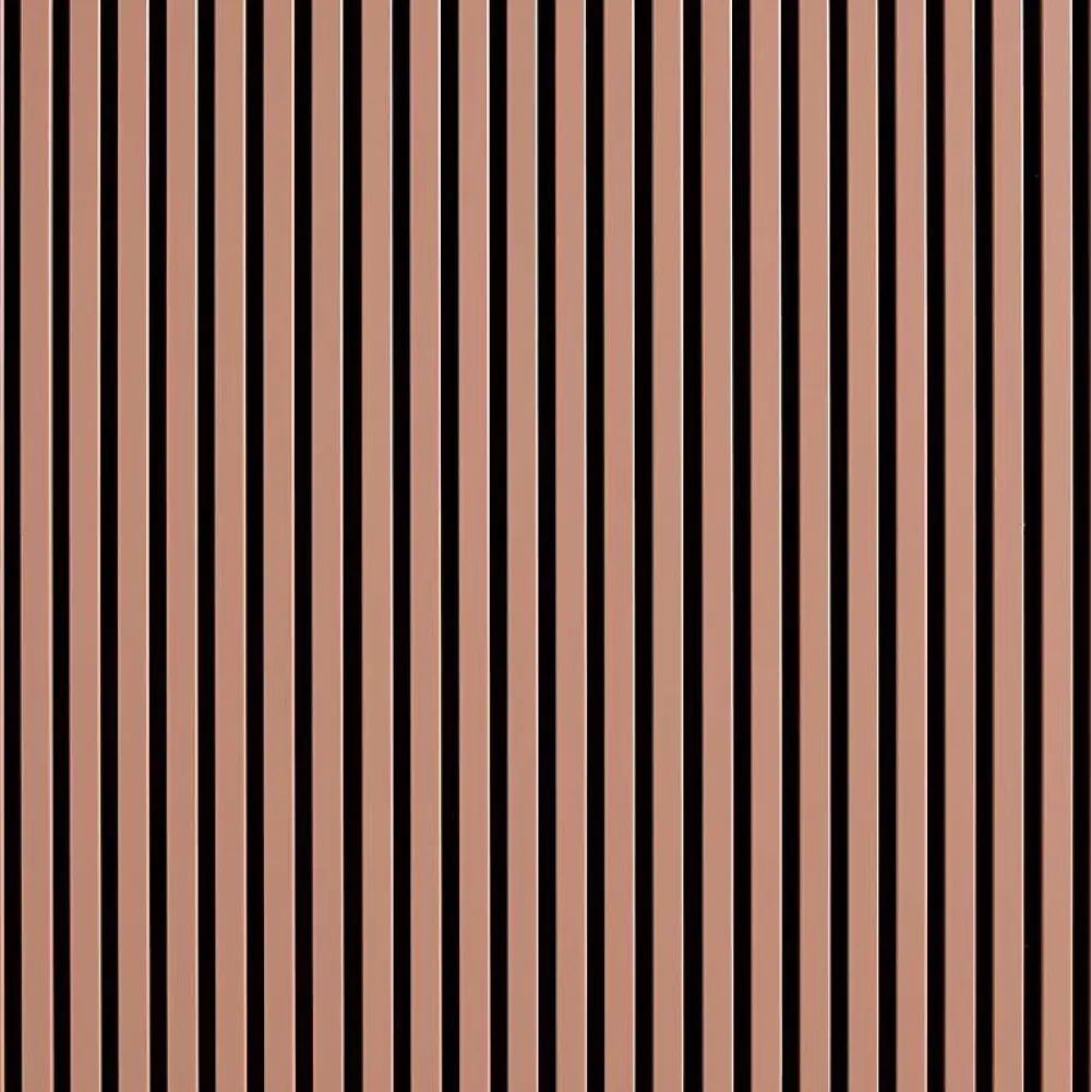 Decoon Panneau Tasseau Bois<Lot de 7 Panneaux muraux tasseaux bois 120 x 30 x 1,9 cm - Pack tête de lit - Lamelles terracotta / feutrine noir - 2,52m²
