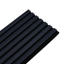 Decoon Panneau Tasseau Bois<Lot de 7 Panneaux muraux tasseaux bois 120 x 30 x 1,9 cm - Pack tête de lit - Lamelles bleu nuit / feutrine noir - 2,52m²
