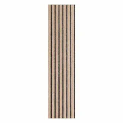 Decoon Lot de 7 Panneaux muraux tasseaux bois 120x30x1,9 cm - Pack tête de lit - Lamelles décor chêne / feutrine grise 2,52 m²- Panneau Tasseau Bois