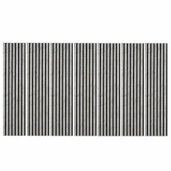 Decoon Panneau Tasseau Bois<Lot de 7 Panneaux muraux tasseaux bois 120 x 30 x 1,9 cm - Tête de lit - Lamelles décor marbre gris / feutrine noir - 2,52m²