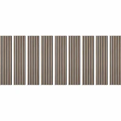 Decoon Panneau Tasseau Bois<Lot de 9 Panneaux muraux tasseaux bois 120x30x1 cm - Pack tête de lit 200 - Lamelles chêne clair véritable fond noir 3,24 m²