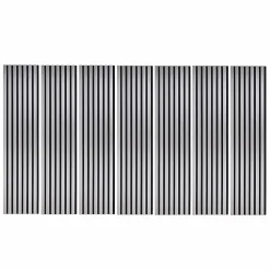 Decoon Lot de 7 Panneaux muraux tasseaux bois 120 x 30 x 1,9 cm - Pack tête de lit - Lamelles alu / feutrine noir - 2,52m²- Panneau Tasseau Bois