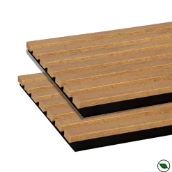Forestea Lot de 2 panneaux tas Decowall Acoustic coul chêne bronze sur feutrine noire 2600x300x17mm- Panneau Tasseau Bois