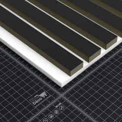 Mon Marché Déco Lot de 2 Panneaux Tasseaux Bois - Noir Feutre Blanc - 2,88 m², 2500 x 600 mm,- Panneau Tasseau Bois