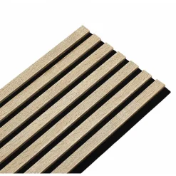Decoon Lot de 2 Panneaux tasseaux bois 250 x 30 x 1,9 cm - décor chêne clair fond noir - 1,5m²- Panneau Tasseau Bois