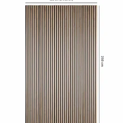 Decoon Panneau Tasseau Bois<Lot de 5 Panneaux tasseaux bois 250 x 30 x 1,9 cm - décor chêne clair fond noir - 3,75m²