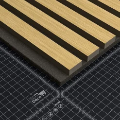 Mon Marché Déco Lot de 2 Panneaux Tasseaux Bois - Chêne Feutre Noir - 3 m², 2500 x 600 mm,- Panneau Tasseau Bois