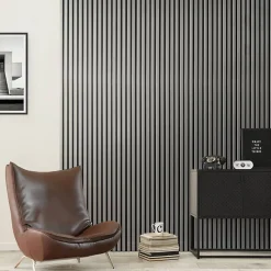 Decoon Lot de 2 Panneaux tasseaux bois 250 x 30 x 1,9 cm - alu/feutrine noir - 1,5m²- Panneau Tasseau Bois