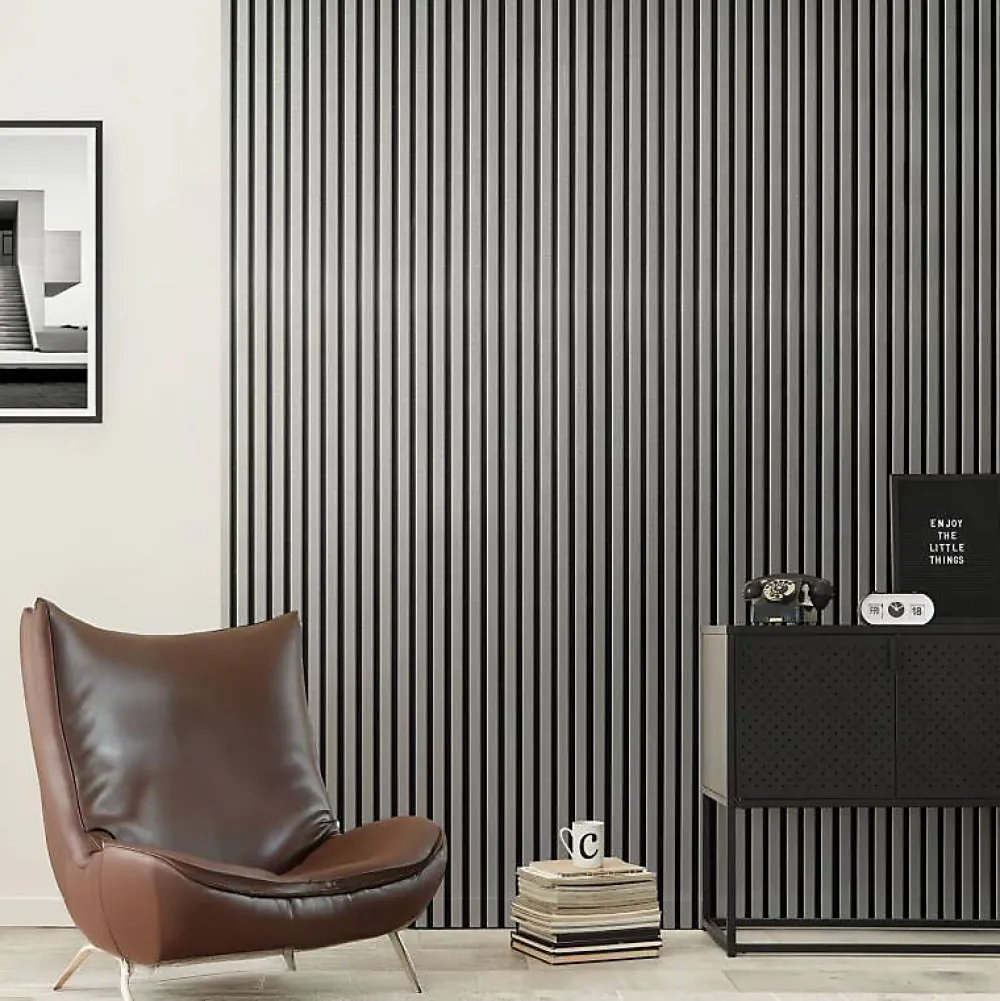 Decoon Lot de 2 Panneaux tasseaux bois 250 x 30 x 1,9 cm - alu/feutrine noir - 1,5m²- Panneau Tasseau Bois