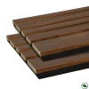 Forestea Panneau Tasseau Bois<Lot de 2 Panneaux tasseaux acoustic asymétrique lamelles MDF noyer naturel sur fond noir 2600 x 300 x 17 mm -