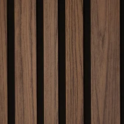 Forestea Panneau Tasseau Bois<Lot de 2 Panneaux tasseaux acoustic asymétrique lamelles MDF noyer naturel sur fond noir 2600 x 300 x 17 mm -