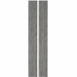 Decoon Panneau Tasseau Bois<Lot de 2 Panneaux tasseaux bois 250 x 30 x 1,9 cm - décor marbre gris/feutrine noir - 1,5m²