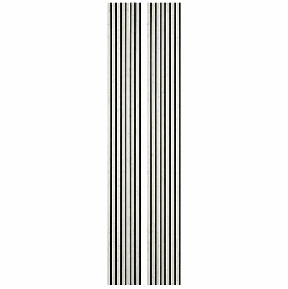 Decoon Lot de 2 Panneaux tasseaux bois 250 x 30 x 1,9 cm - décor marbre blanc/feutrine noir - 1,5m²- Panneau Tasseau Bois