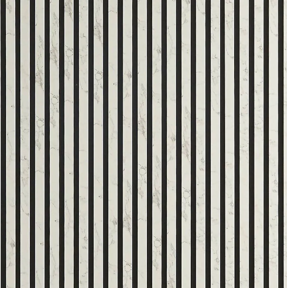 Decoon Lot de 2 Panneaux tasseaux bois 250 x 30 x 1,9 cm - décor marbre blanc/feutrine noir - 1,5m²- Panneau Tasseau Bois