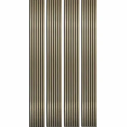 Decoon Lot de 4 Panneaux tasseaux bois 250 x 30 x 1,9 cm - gold/feutrine noir - 3m²- Panneau Tasseau Bois
