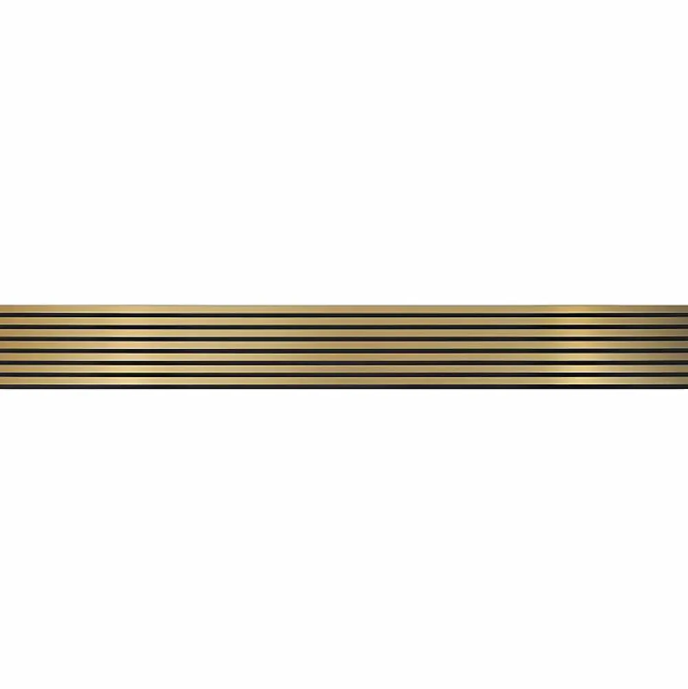 Decoon Lot de 4 Panneaux tasseaux bois 250 x 30 x 1,9 cm - gold/feutrine noir - 3m²- Panneau Tasseau Bois