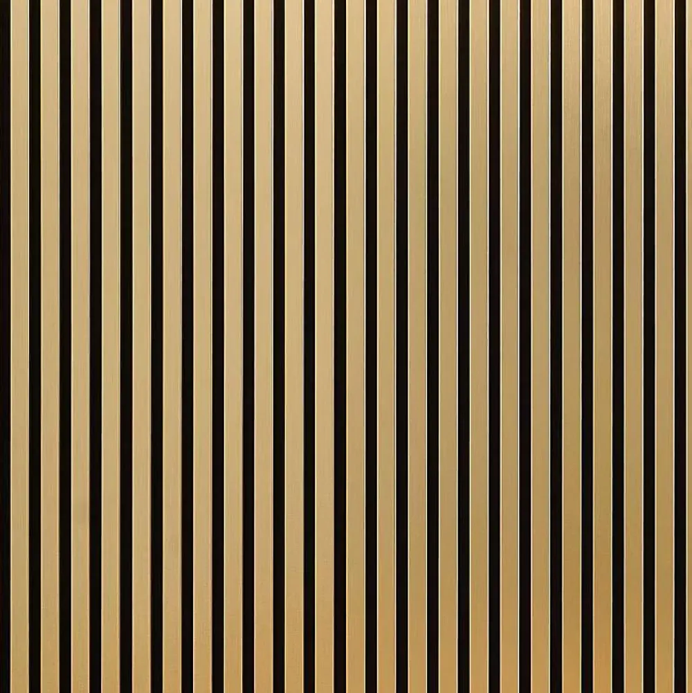 Decoon Lot de 4 Panneaux tasseaux bois 250 x 30 x 1,9 cm - gold/feutrine noir - 3m²- Panneau Tasseau Bois
