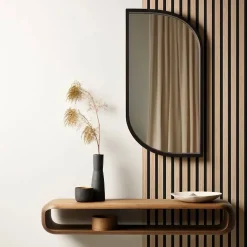 Decoon Panneau Tasseau Bois<Lot de 2 panneaux tasseaux bois 250 x 30 x 1 cm - Lamelles bois placage chêne clair véritable fond noir - 1,5m²