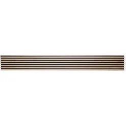 Decoon Panneau Tasseau Bois<Lot de 2 panneaux tasseaux bois 250 x 30 x 1 cm - Lamelles bois placage chêne clair véritable fond noir - 1,5m²