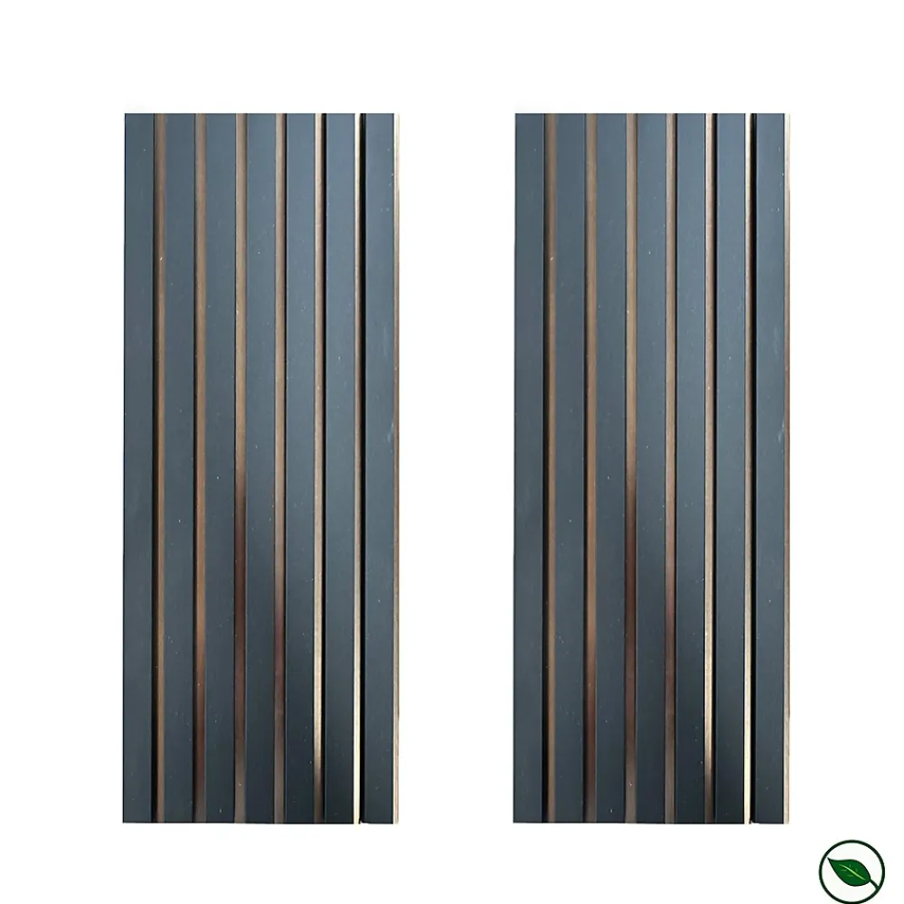 Forestea Lot de 2 Panneaux tasseaux MDF Noir mat sur fond bronze 2770x287x20 mm -- Panneau Tasseau Bois