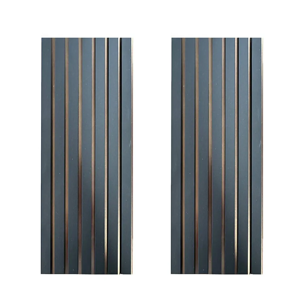 Forestea Lot de 2 Panneaux tasseaux MDF Noir mat sur fond bronze 2770x287x20 mm -- Panneau Tasseau Bois