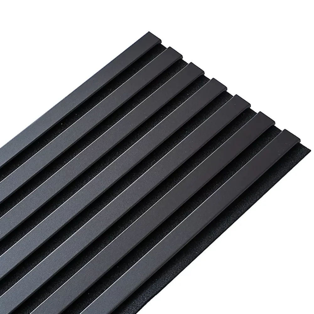 Decoon Panneau Tasseau Bois<Lot de 2 Panneaux tasseaux bois 250 x 30 x 1,9 cm - Lamelles placage noir fond noir - 1,5m²