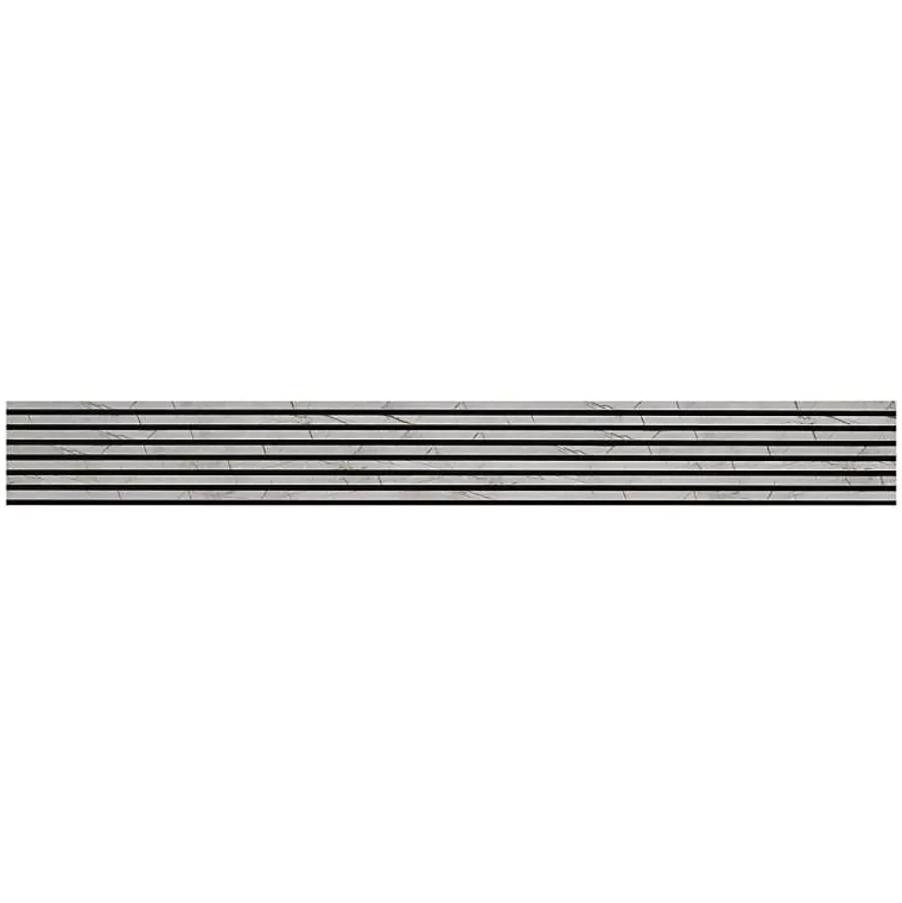 Decoon Lot de 4 Panneaux tasseaux bois 250 x 30 x 1,9 cm - décor marbre gris/feutrine noir - 3m²- Panneau Tasseau Bois
