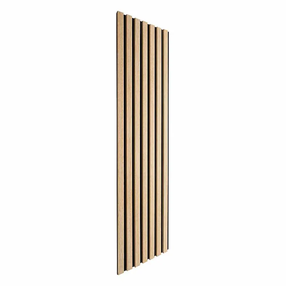 Decoon Panneau Tasseau Bois<Lot de 8 Panneaux tasseaux bois 120x30x1 cm - Pack tête de lit 180 - Lamelles chêne clair véritable fond noir 2,88 m²
