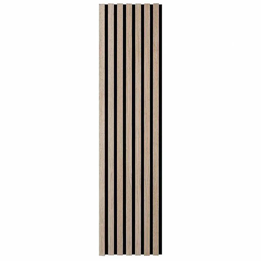 Decoon Panneau Tasseau Bois<Lot de 8 Panneaux tasseaux bois 120x30x1 cm - Pack tête de lit 180 - Lamelles chêne clair véritable fond noir 2,88 m²