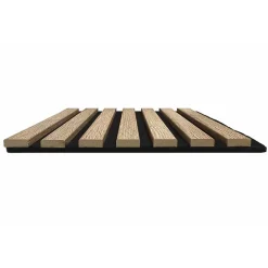 Decoon Panneau Tasseau Bois<Lot de 7 Panneaux tasseaux bois 250 x 30 x 1,9 cm - décor chêne clair fond noir - 5,25m²