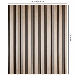 Decoon Panneau Tasseau Bois<Lot de 7 Panneaux tasseaux bois 250 x 30 x 1,9 cm - décor chêne clair fond noir - 5,25m²