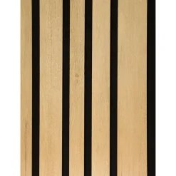 Forestea Panneau Tasseau Bois<Lot de 2 Panneaux tasseaux acoustic asymétrique lamelles MDF chêne naturel sur fond noir 2600 x 300 x 17 mm -