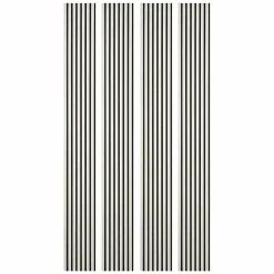 Decoon Lot de 4 Panneaux tasseaux bois 250 x 30 x 1,9 cm - décor marbre blanc/feutrine noir - 3m²- Panneau Tasseau Bois