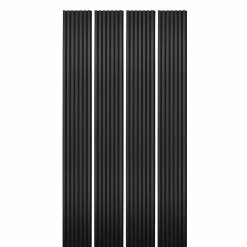 Decoon Panneau Tasseau Bois<Lot de 4 Panneaux tasseaux bois 250 x 30 x 1,9 cm - Lamelles placage noir fond noir - 3m²