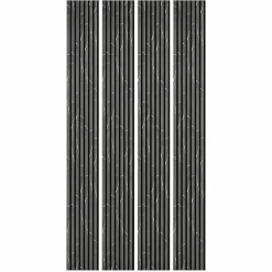 Decoon Lot de 4 Panneaux tasseaux bois 250 x 30 x 1,9 cm - décor marbre noir/feutrine noir - 3m²- Panneau Tasseau Bois