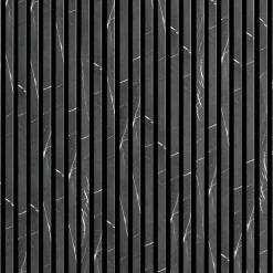 Decoon Lot de 4 Panneaux tasseaux bois 250 x 30 x 1,9 cm - décor marbre noir/feutrine noir - 3m²- Panneau Tasseau Bois