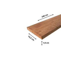 Wood&Sens Planche De Bois<Lot de 3 Planches Rabotées Sapin Traité marron, L.240 x l.14,5 cm x Ep.18 mm